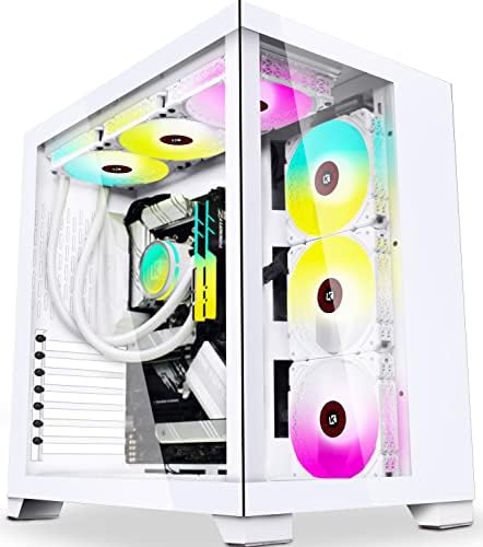 Amazon.co.jp: KEDIERS ミドルタワーPCケース ATX RGB 強化ガラス 