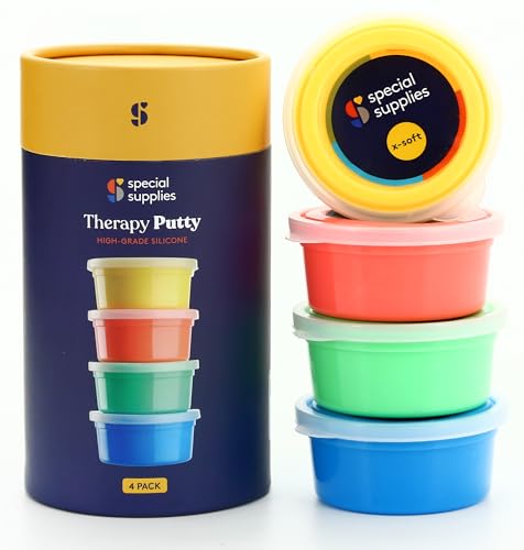 Special Supplies Therapy Putty for Teens and Adults - Resistive Hand Exercise Stress Relief Therapy Putty Kit, Set of 4 Strengths, Three Ounces of Each Putty (Primary Colors)