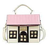 Mellshy Women House Shaped Handbag PU Leather Shoulder Bag Crossbody Bag Messenger Bag (Beige)