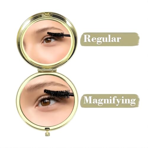 Espejo compacto redondo Polzwgck para maquillaje miniatura 2