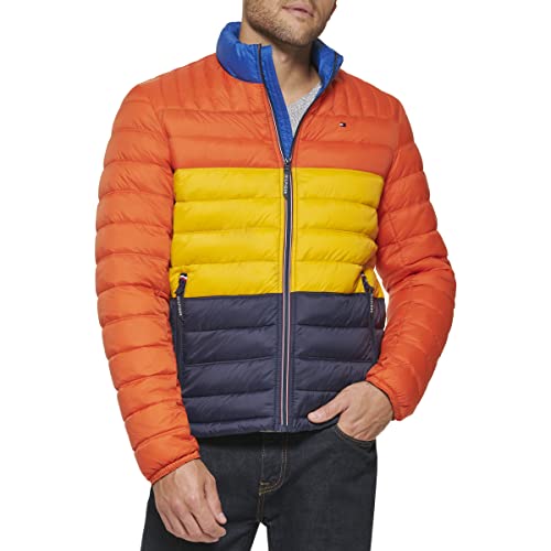 Image of Tommy Hilfiger Mens Embroidered Logo Puffer Jacket