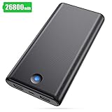 🔋【Akku Pack mit Sicherheitsschutzsystem】 Mit der integrierten Sicherheitsfunktion kann diese Power bank den Ladestrom je nach angeschlossenem Gerät automatisch erkennen und anpassen, um Ihre Geräte vor zu viel Strom, Überhitzung und Überladung zu schützen. Ganz ohne Sicherheitsrisiken.