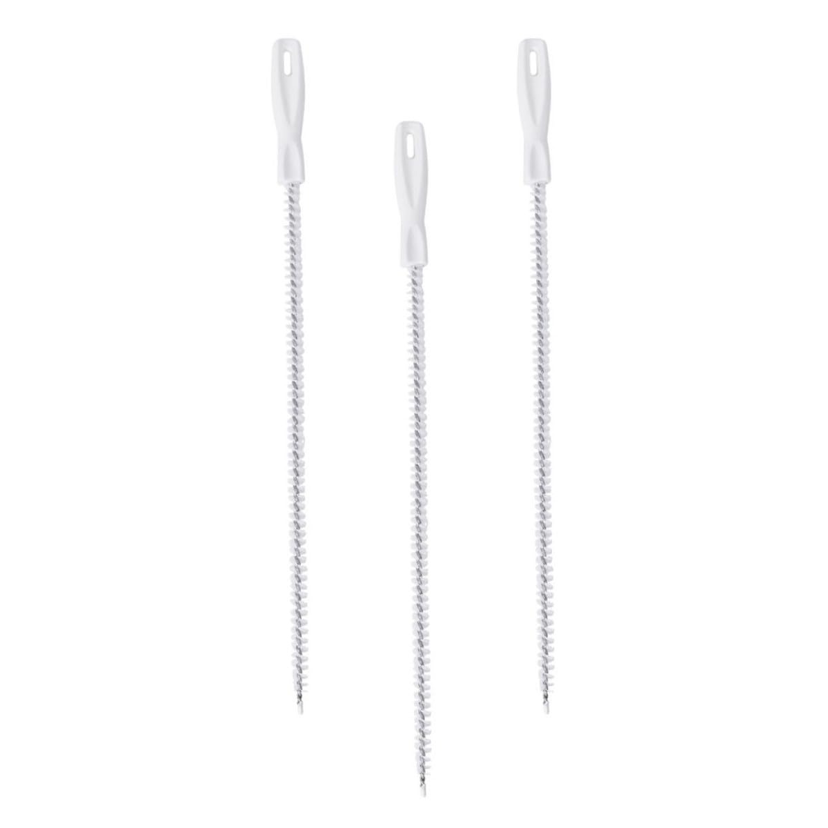 Mikikit 3pcs 45cm Bendable Plastic Drain Dredging Tool Set with Sink Pipeline Hook for Household Clog Removal and Sewer Cleaning in Kitchen and Bathroom