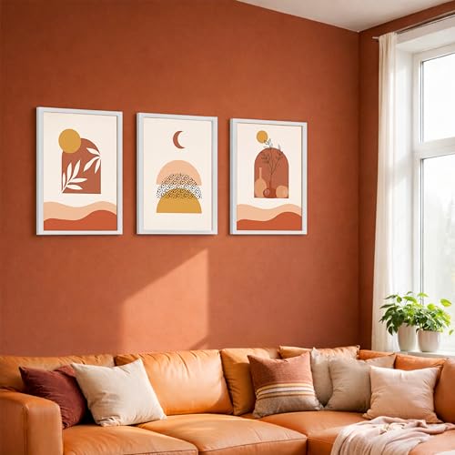 Image of NoWorries Floral & Leaf Wall Paintings | Set of 3 Minimalist Art Prints for Home Decoration | Framed Wall Decor for Living Room, Bedroom & Office | Modern Botanical Wall Art (Minimal Theme) ( Art-12, 13x19inch)