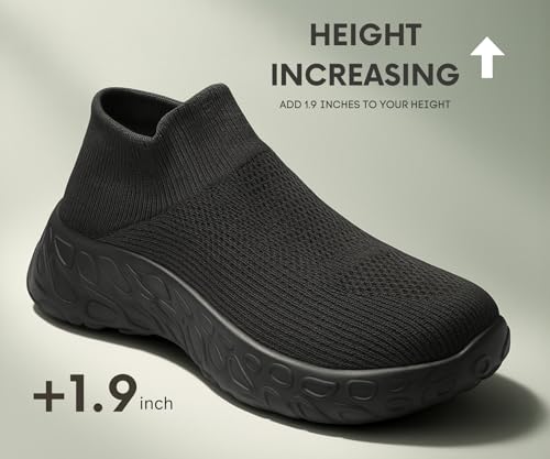 Image of Kraasa Walking Shoes for Men Height Increasing Sports Shoes Ultra Grip Soft Sole Gym Shoes Workout Lightweight Running Shoes for Men