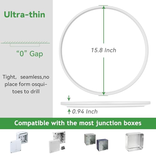 image for hepside 15.8INCH 2Pack Big Dimmable Flush Mount Ceiling Light Fixture 