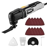 DEKOPRO Oscillating Multi Tools 300W: 3000-22000 RPM Electric Corded Multi Tool, 6-Speed Control, 3° Oscillating Tools Angle, Soft-Grip Oscillating Saw for Wood, Plastic, Metal