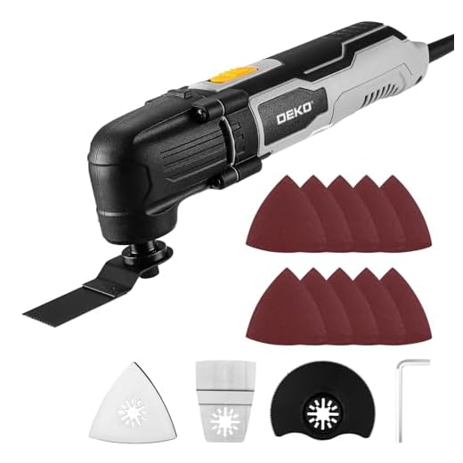 DEKOPRO Oscillating Multi Tools 2.5-Amp: 3000-22000 RPM Electric Corded Multi Tool, 6-Speed Control, 3° Oscillating Tools Angle, Soft-Grip Oscillating Saw for Wood, Plastic, Metal