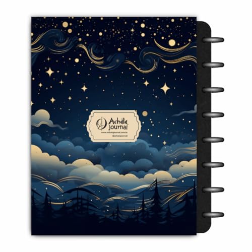 Caderno de Disco Noite Celestial Capa Dura | Reposicionável Inteligente160 páginas