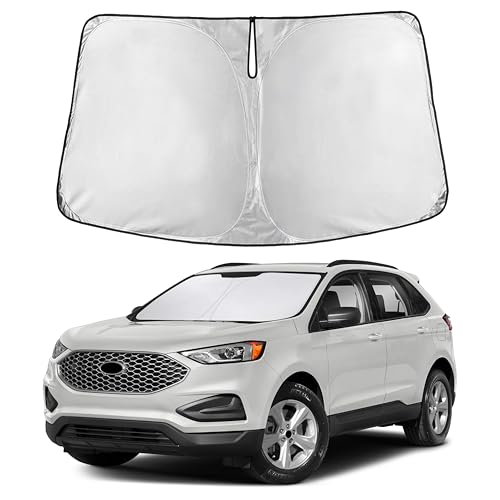 Image of Autovir Windshield Sun Shade Fit for 2015-2022 2023 2024 Ford Edge Sunshade, Front Car Window Shades Sun Visor, Blocks UV Rays & Heat, Car Accessories
