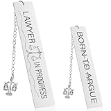 Lawyer Gifts Law Student Bookmark - Double Sided Novelty Law Student Gift for Future Attorneys, Metal Book Marks for Legal Professionals Graduation Birthday