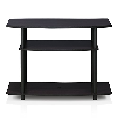 Image of Furinno Turn-N-Tube TV Stand, 3-Tier Toolless Assembly Entertainment Center with Open Shelves, TV Console for TV up to 32 Inch, for Living Room, Bedroom, Dark Walnut