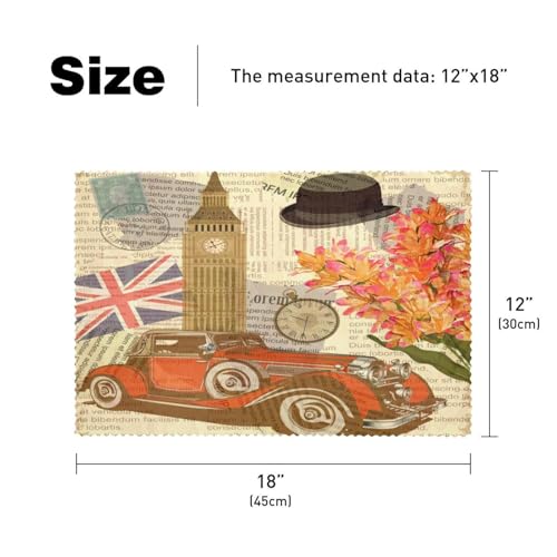 Sets de table Londres antidérapants et résistants à la chaleur de 45cm
