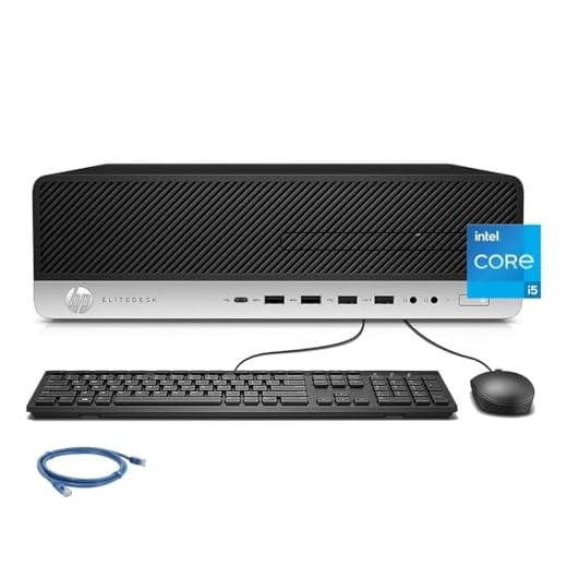 HP Elitedesk 800 G3 SFF Small Desktop Computer, Intel Quad-Core i5-6500 up to 3.6GHz, 16GB DDR4, 256GB PCIe SSD+500GB HDD, 4K Support, USB-C, RJ45, 2X DP, DVD, PDG Network Cable, Win 10 Pro (Renewed)