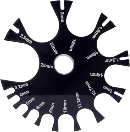 Black Acrylic Wire Gauge Measuring Tool 1mm-25mm Wire Gauge Thickness Gauge Measurement Tester Ruler Gauge Measurement Wheel Gauge Diameter Tool, Thickness Gauges