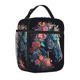 Design pratique : équipé d'une poche avant zippée pour les ustensiles et d'une poche latérale en maille pour les boissons, ce sac à déjeuner et sac à déjeuner coloré à motif floral pour homme dispose également d'une poignée à boucle amovible pour une fixation facile aux sacs à dos et valises