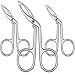 Eyebrow Tweezers, Scissors Shaped Eyebrow Straight Tip Tweezers Clip, Flat Tip Tweezers Hair Plucker, Straight Tip Hairgripping Eyebrow (Silver Plated, 3 Packs)