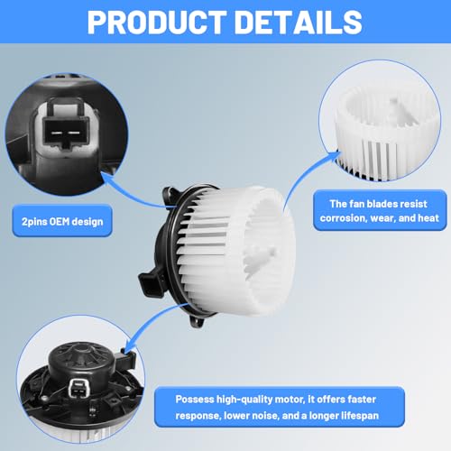 Image of HVAC Heater Blower Motor - Compatible with Chevy & Buick - Cruze 2010-2015, Malibu 2013-2015, Lacrosse 2010-2016, Regal 2011-2017, Replace# 76904