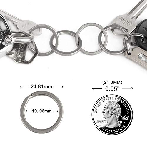 Image of FEGVE Titanium Key Chain Rings Split Rings 4 Pack - Durable and Rustproof | Ultra Lightweight, Rust & Corrosion Resistant, High Hardness, Deformation Resistant