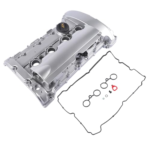 Image of Aluminum Engine Valve Cover Kit with Installed Gasket and Cap Replacement for 2007-2012 Mini Cooper R55 R56 R57 R58 R59 N14 Engine 11127646555 11127585907