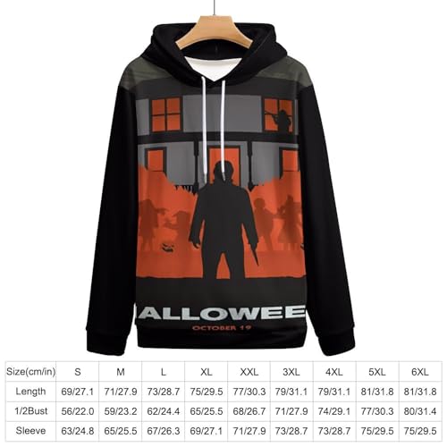 ZHANGXM Long Sleeve 3D Print Hoodie Halloween Michael Myers Spring And Autumn Blouse for Unisex Sweatshirt3