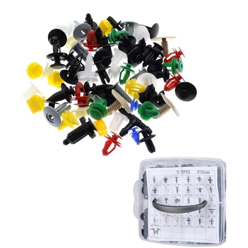 AOLYGEIプッシュリベット 車 クリップ 車内装クリップ バンパークリップ970個31種類 ナイロン樹脂製 押し込み式 車用クリップ プラスチックリベット GM/フォード汎用 混合ファスナー G11