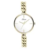 Edelstahl Schmuckarmband IP gold mit Schmuckschließe, Länge: 75x100 mm, Gehäuseboden und Krone aus Edelstahl