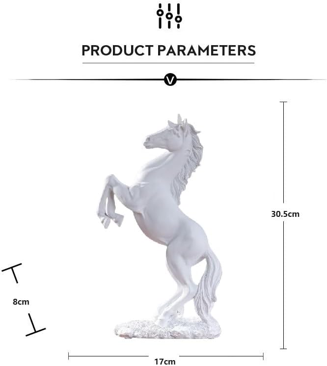 像オフィス高級樹脂工芸品リビングルームワインキャビネット装飾馬クリエイティブ装飾品 - マットホワイト