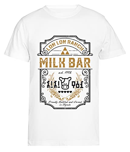 Prodotto in Europa Suzetee Lon Lon Ranch Milk Bar T-Shirt Bianca da Uomo A Maniche Corte
