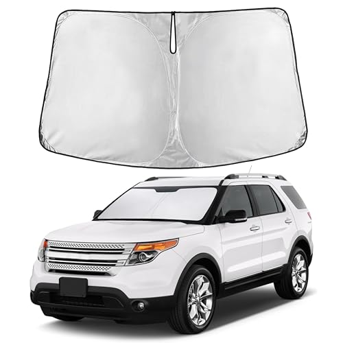 Image of EcoNour Windshield Sunshade Compatible for Ford Explorer 2011-2017 2018 2019, Sun Visor for Front Windshield & Window Sun Shade Cover, UV Heat Blocker & Protector, Car Accessories