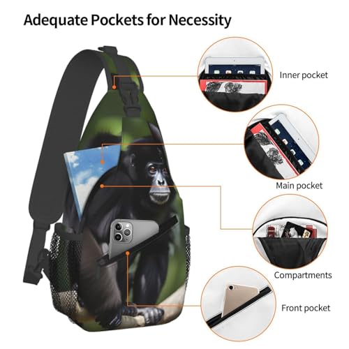 Mochila Crossbody Gibbon Mono Negra para Trekking miniatura 4