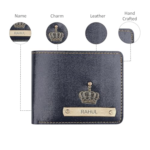 Image of Personalized Wallet, Keychain and Passport Combo | Personalized Wallet Keychain Passport Set with Name Printed Wallets Keychains Passports for Men | Customised Gift Set for Men with Name & Charm, Blue