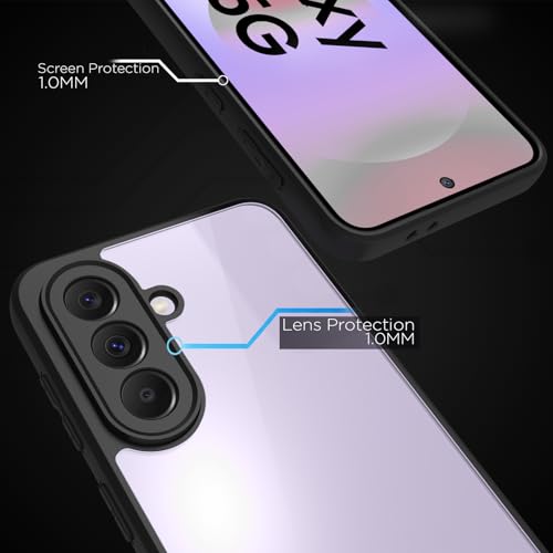 Image of RIGGEAR Shockproof Sleek Hybrid Armor Back Cover Case for Samsung Galaxy A37 5G (Clear PC + Black TPU Bumper)