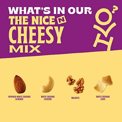 Orchard Valley Harvest Nice N Cheesy Mix, 1.85 oz (Pack of 14), White Cheddar Almonds, Cashews, Chips, Walnuts, Resealable Bag, 6g Of Protein Per Serving, Salty, Snacks for Adults & Kids