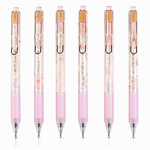 Ipienlee Sakura Gel Pens Romantic Cherry Blossoms Gen Ink Rollerball Pen Set Cute Creative 0.5 mm Black Ink Writing Pens 6pcs Ipienlee Sakura Gel Pens Romantic Cherry Blossoms Gen Ink Rollerball Pen Set Cute Creative 0.5 mm Black Ink Writing Pens 6pcs