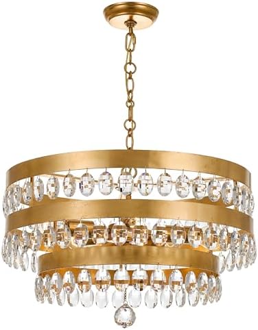 Crystorama Perla 5 Light Antique Gold Chandelier
