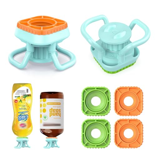 Bottle Emptying Cap 2 Pack Bottle Emptying Kit Fits Most Plastic Bottles Upside Down Flip Bottles Dispenser Cap Kit To Get Out Every Drop Of Shampoos Lotions - No More Wastes 4 Caps 24mm+28mm