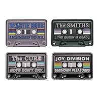 Cute cartoon music tape brooch pin dripping oil enamel music CD lapel pin, retro 70s 80s cassette magnetic tape brooch and pin, which makes You Full of Charm. The butterfly clasp design on the backside of the enamel pin makes it easy to attach on you...