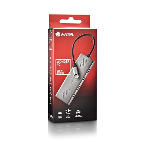 Hub USB-C 4 en 1 adaptador multipuerto para PC Mac tablet con 4 puertos USB 3.0 NGS 5