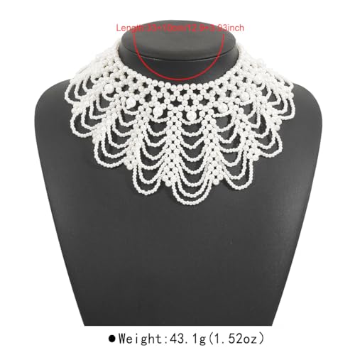 RBG Dissent Collar Necklace for Women Detachable Pearl Beaded Blouse Fake Collar Choker Necklace,Ruth Bader Feminist Collar Necklace4