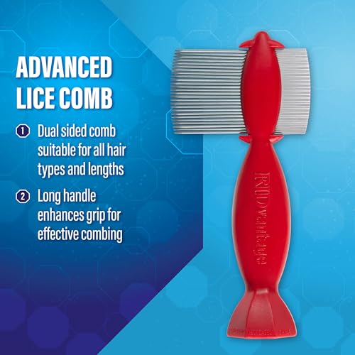 Image of RIDvantage Lice Comb, Stainless Steel Nit & Egg Remover for All Hair | Micro-grooved fine teeth catch tiny nits and eggs; works on wet or dry hair, pairs with any lice treatment