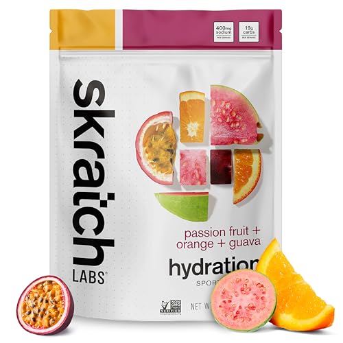 Image of Skratch Labs Hydration Sports Drink Mix - Real‑Fruit Electrolyte Powder for Fast Hydration & Endurance | Passion Fruit Orange Guava | 20 Servings | Vegan, Non‑GMO, Clean Ingredients