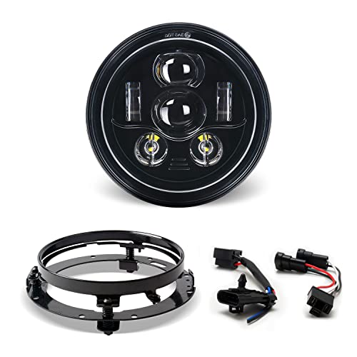 Tugwuetlwu 7" Headlight With Mount Bracket For Harley Davidson #TOP20