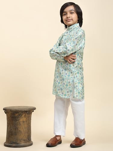 Image of Pro-Ethic Style Developer Boys Silk Kurta Pajama For Kid's Boys Ethnic Wear | Jacquard Silk Kurta Pajama (S-236)