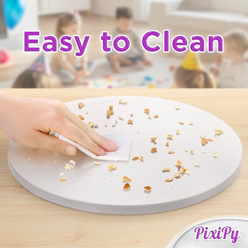 Kuchenbrett – 14 Zoll / 36 cm, rund, weiß – Trommeltablett aus Pappe – Basis für mehrstufige Kuchenpräsentation – Kreis mit dicker Unterseite – von PixiPy