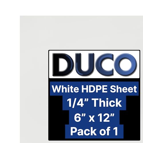Image of Duco USA-Made HDPE Sheet 1 /4 Inch Thick 6 inch x 12 inch - 1 Pack of White HDPE Plastic Cutting Board Plastic Sheet for Kitchen, Signs, Crafts, Shelf Board, and Dishwasher Friendly