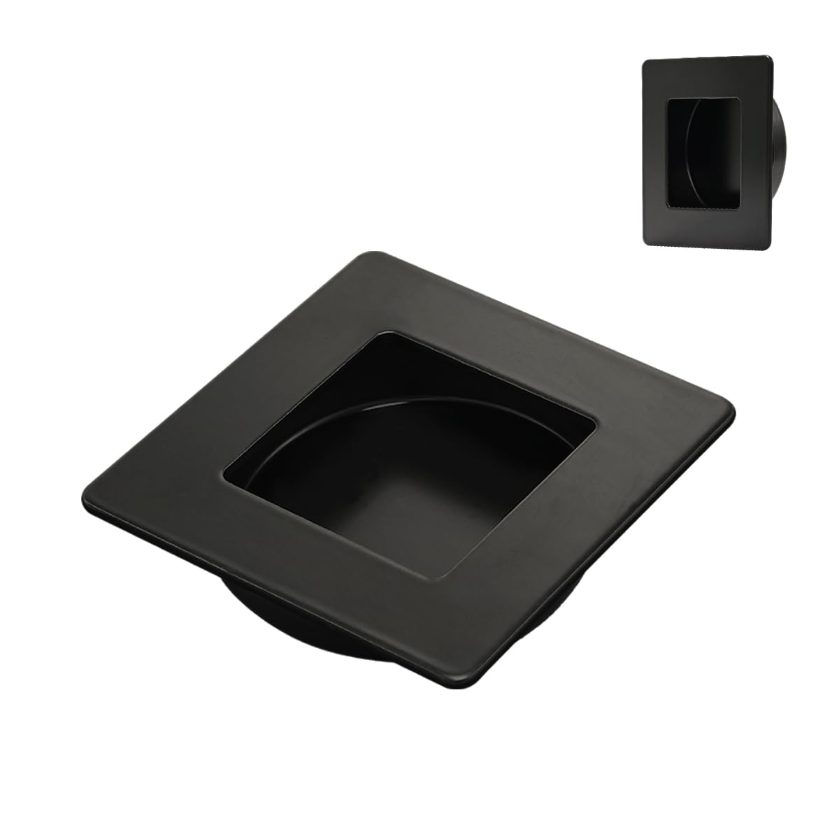 HOMOTEK 2 Pack 2-3/4 Inch Square Recessed Sliding Pocket Door Finger Pulls, 2-3/8 Inch Diameter Stainless Steel Flush Handles for Bypass Barn Door