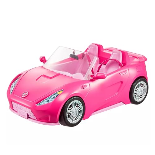 Muñecas Barbie y Ken con armario y auto convertible rosa miniatura 7