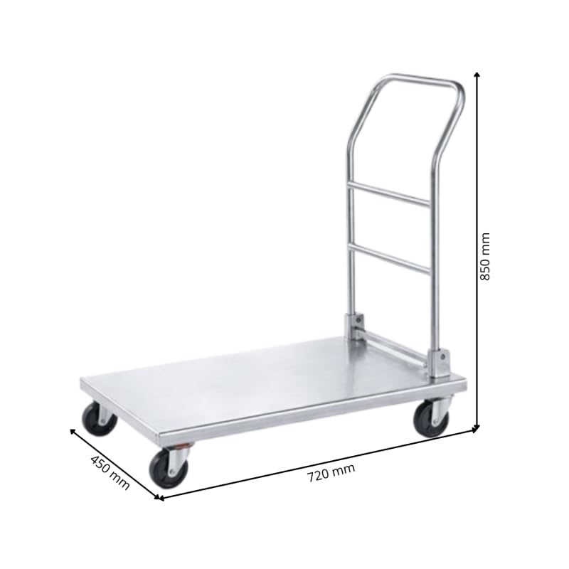 Transportwagen, zusammenklappbar, professionell, aus Edelstahl, 100 kg