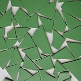 MOSALI Fliesenbruch Grün – Frostfest für Mosaikarbeiten, Deko & kreative Projekte – Bunte Fliesen für Mosaik draußen und drinnen – ca. 100×30 cm Verlegefläche Mixe Mosaik [Grün K466, 3,5 kg]